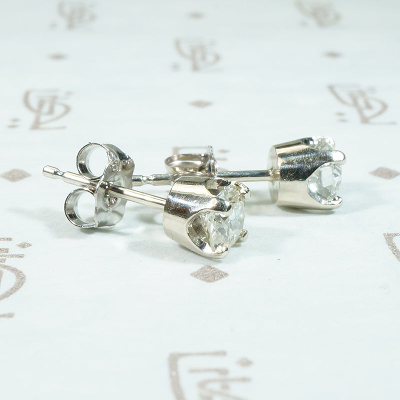 Old European Cut Diamond Stud Earrings