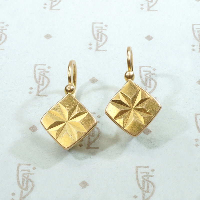 Starry Russian Gold Earbobs
