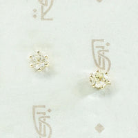 Old Mine Cut Diamond Stud Earrings in Yellow Gold