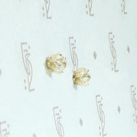 Old Mine Cut Diamond Stud Earrings in Yellow Gold