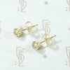 Old Mine Cut Diamond Stud Earrings in Yellow Gold