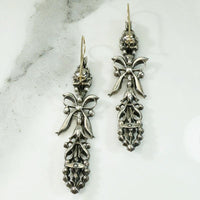 Dazzling Early Victorian Black Dot Paste Earrings