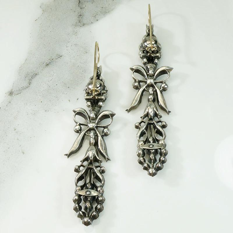Dazzling Early Victorian Black Dot Paste Earrings