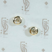 Vintage Diamond Gold Bezel Studs
