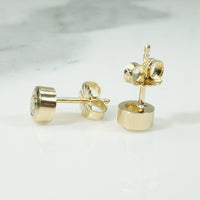 Vintage Diamond Gold Bezel Studs