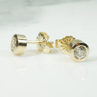 Vintage Diamond Gold Bezel Studs