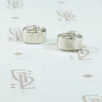 Vintage Diamond Bezel Set White Gold Studs
