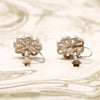 Fanciful Silver Filigree Flower Earrings