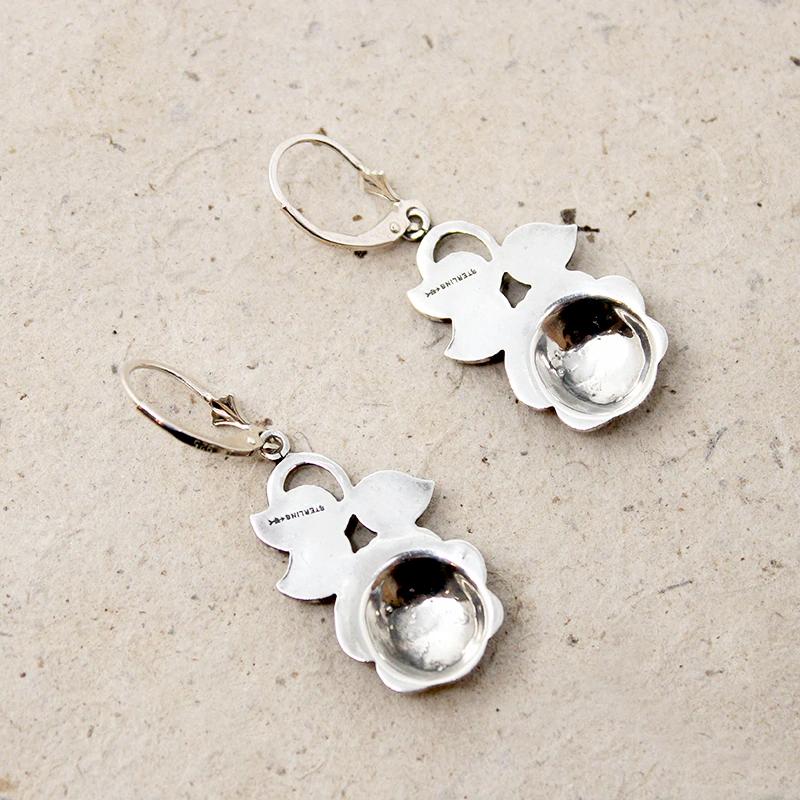 Romantic Rose Earrings in Silver & Marcasites