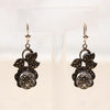 Romantic Rose Earrings in Silver & Marcasites