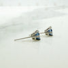 Velvety Twilight Blue Sapphire Stud Earrings