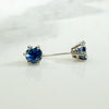 Velvety Twilight Blue Sapphire Stud Earrings