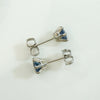 Velvety Twilight Blue Sapphire Stud Earrings