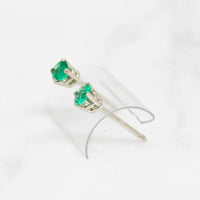 Fresh Green Emerald Stud Earrings