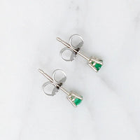 Fresh Green Emerald Stud Earrings