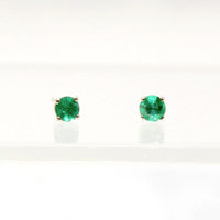 Fresh Green Emerald Stud Earrings