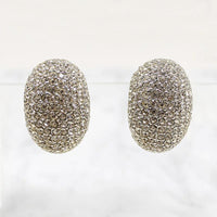 Fabulous Fat Half-Hoop Rhinestone Earrings