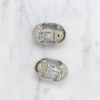 Fabulous Fat Half-Hoop Rhinestone Earrings