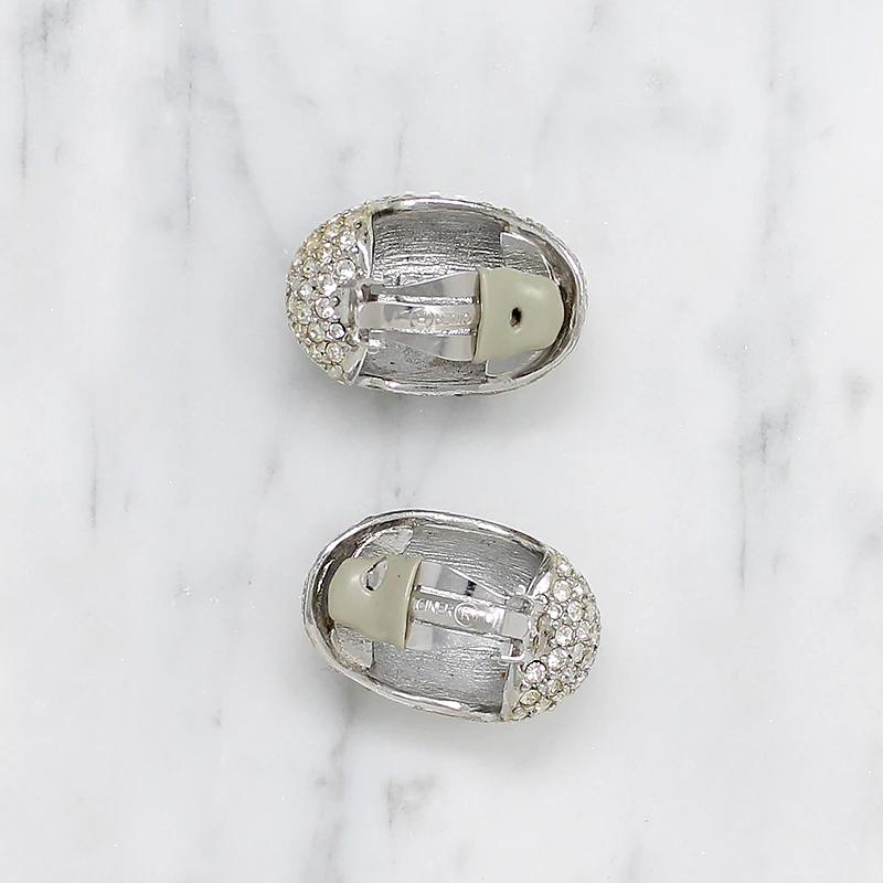 Fabulous Fat Half-Hoop Rhinestone Earrings