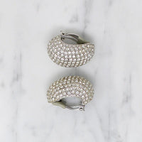 Fabulous Fat Half-Hoop Rhinestone Earrings