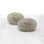 Fabulous Fat Half-Hoop Rhinestone Earrings