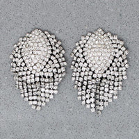 Scintillating Fringed Rhinestone Cluster Earrings