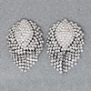Scintillating Fringed Rhinestone Cluster Earrings