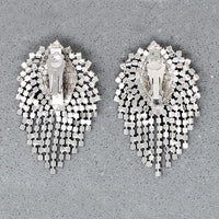 Scintillating Fringed Rhinestone Cluster Earrings