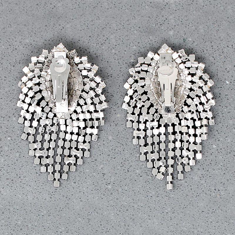 Scintillating Fringed Rhinestone Cluster Earrings