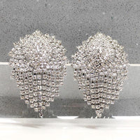 Scintillating Fringed Rhinestone Cluster Earrings