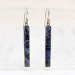 Sodalite in Sterling Silver Pillar Earrings