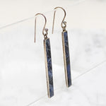 Sodalite in Sterling Silver Pillar Earrings