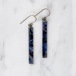 Sodalite in Sterling Silver Pillar Earrings