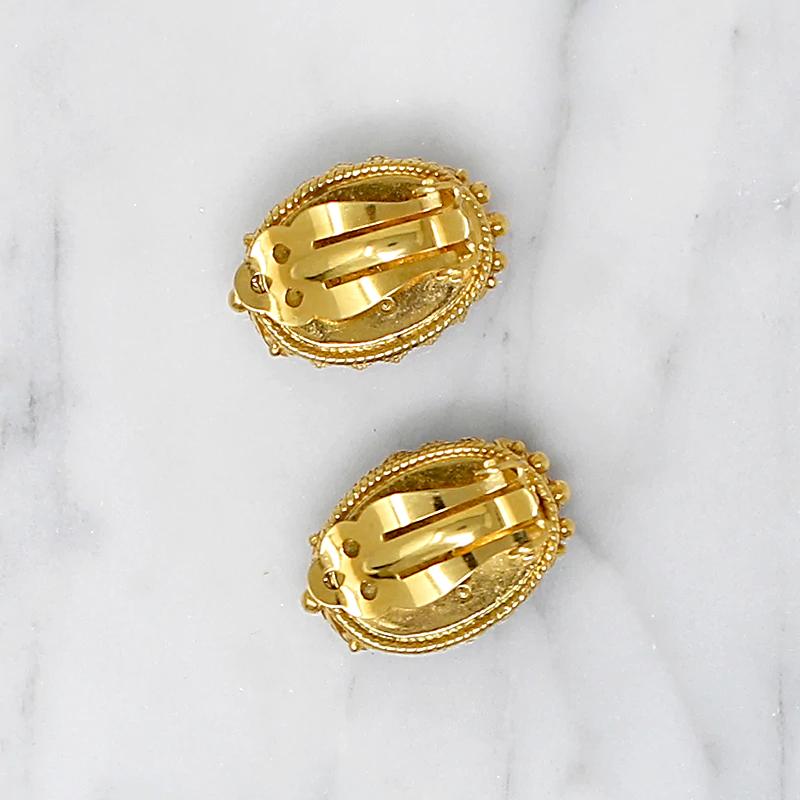 Etruscan Revival Garnet Scarab Earrings from The Met