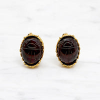 Etruscan Revival Garnet Scarab Earrings from The Met