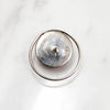 Amber Cabochon Modernist Silver Earrings