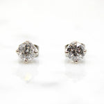 Old European Cut 1tcw Diamonds in White Gold Studs