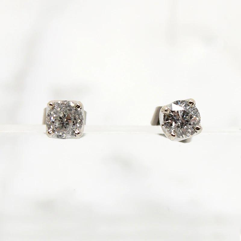 Old European Cut 1tcw Diamonds in White Gold Studs