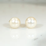 Creamy 8.2mm Pearl Studs in Gold