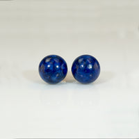 Lapis Lazuli Orbs in Gold Stud Earrings