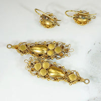 Georgian Topaz & Pearl 18k Cannetille Day to Night Earrings