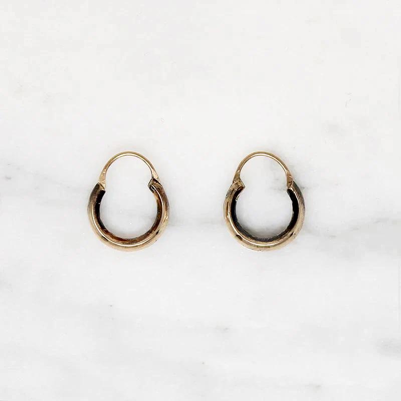 Edwardian Small Gold Filled Hoop Earrings