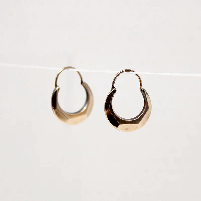 Petite Edwardian Faceted Gold Filled Hoops