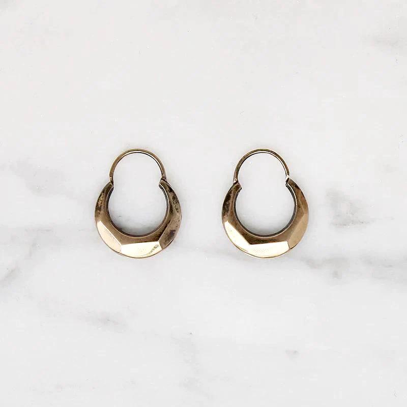 Petite Edwardian Faceted Gold Filled Hoops