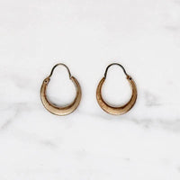 Antique Little Crescent Gold Filled Hoops