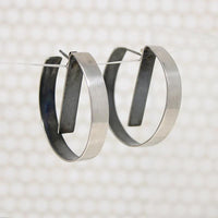 Mod Chic Sterling Silver Hoop Earrings
