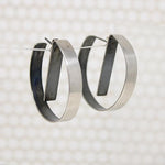Mod Chic Sterling Silver Hoop Earrings