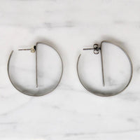 Mod Chic Sterling Silver Hoop Earrings