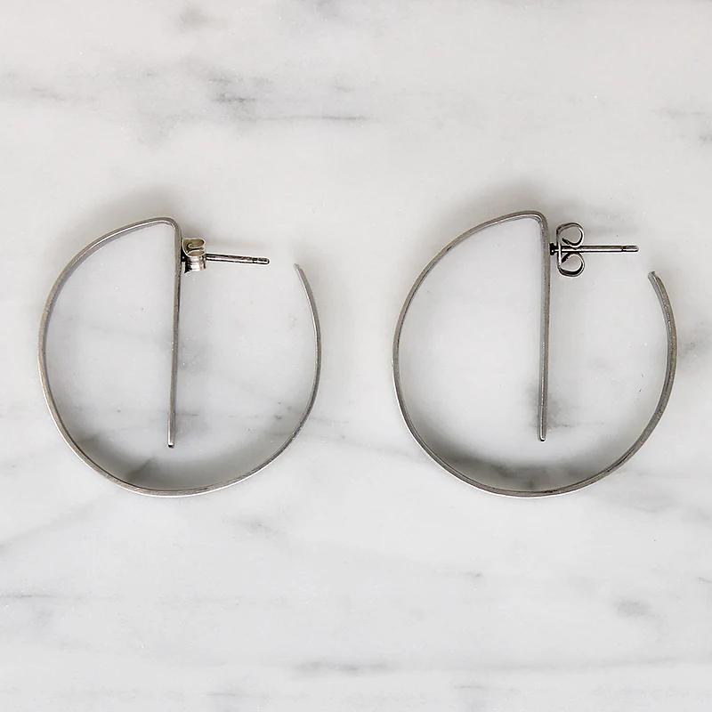 Mod Chic Sterling Silver Hoop Earrings