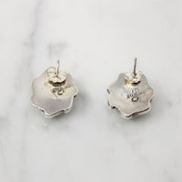 Navajo Turquoise in Silver Overlay Stud Earrings